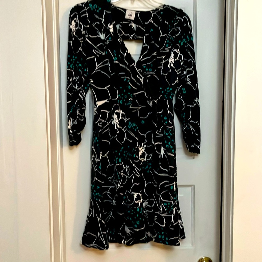 Cabi forest green dress with cutout back. Gently worn.